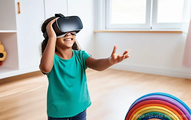 VR 재활치료의 최신 동향 - **Prompt:** A focused male adult in his late 40s, wearing modern, sleek virtual reality goggles and ...