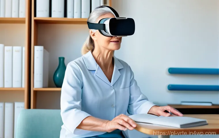 가상현실 재활치료의 성공적인 사례 - **Prompt:** A dynamic, brightly lit scene in a modern rehabilitation center. A motivated male patien... 가상현실 재활치료의 성공적인 사례 - **Prompt:** A dynamic, brightly lit scene in a modern rehabilitation center. A motivated male patien...