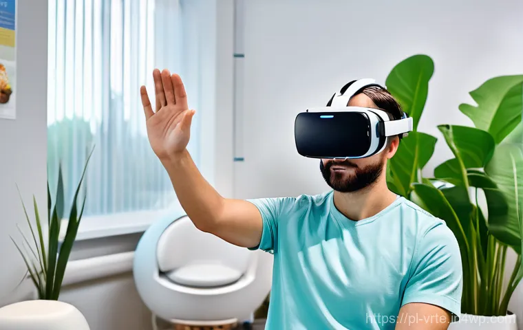 VR 재활치료의 배경 지식 - **VR Neurological Rehabilitation in a Virtual Garden**
    "A diverse adult patient, approximately 4...