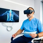 가상현실 재활치료와 사회적 지지 - A modern rehabilitation clinic room featuring a middle-aged Polish stroke patient wearing comfortabl...